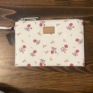 Never used leather Guess  floral wallet wrislet